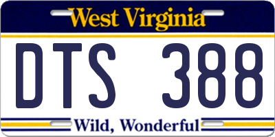 WV license plate DTS388