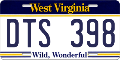 WV license plate DTS398