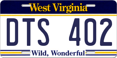 WV license plate DTS402