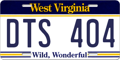 WV license plate DTS404