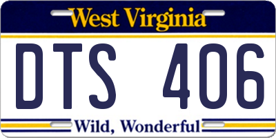 WV license plate DTS406