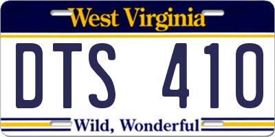 WV license plate DTS410