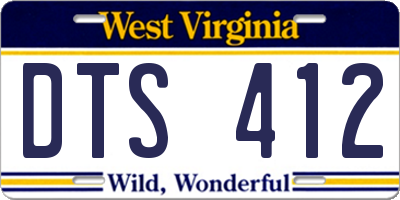 WV license plate DTS412