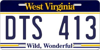 WV license plate DTS413