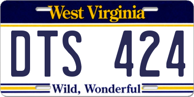 WV license plate DTS424