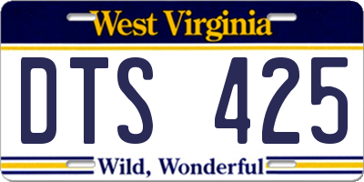 WV license plate DTS425