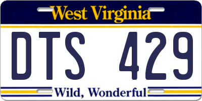 WV license plate DTS429