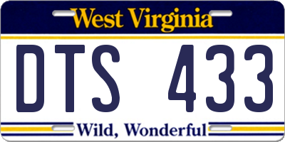 WV license plate DTS433
