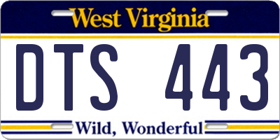 WV license plate DTS443