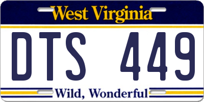 WV license plate DTS449