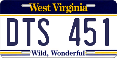 WV license plate DTS451