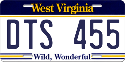 WV license plate DTS455