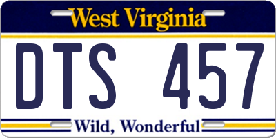 WV license plate DTS457