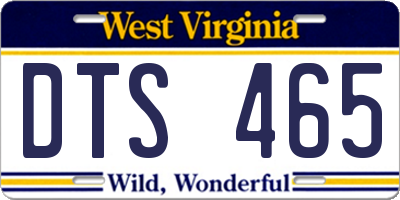 WV license plate DTS465