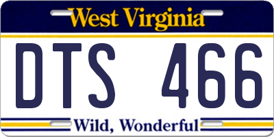 WV license plate DTS466