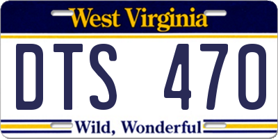 WV license plate DTS470
