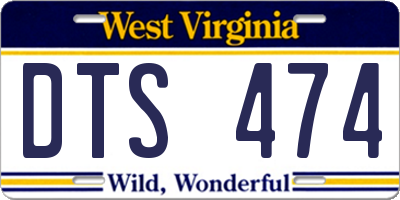 WV license plate DTS474