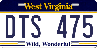 WV license plate DTS475