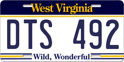 WV license plate DTS492