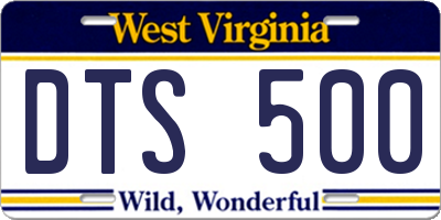 WV license plate DTS500