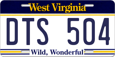WV license plate DTS504