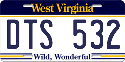 WV license plate DTS532