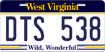 WV license plate DTS538