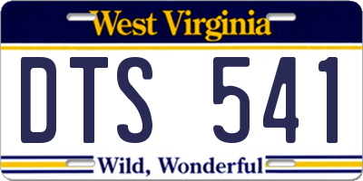 WV license plate DTS541