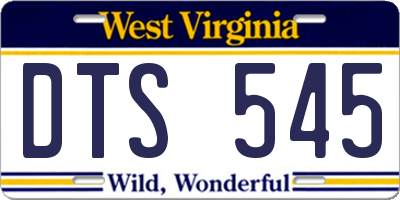 WV license plate DTS545