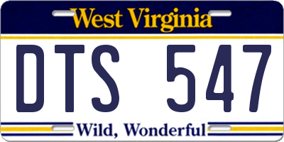 WV license plate DTS547