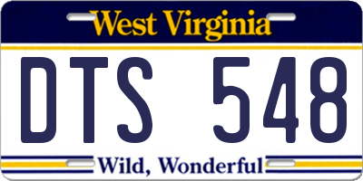 WV license plate DTS548