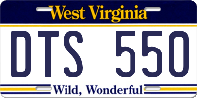 WV license plate DTS550