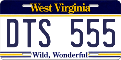 WV license plate DTS555