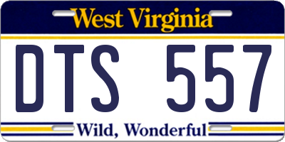 WV license plate DTS557