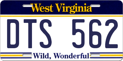 WV license plate DTS562