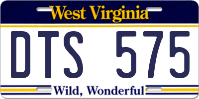 WV license plate DTS575
