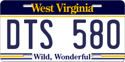 WV license plate DTS580