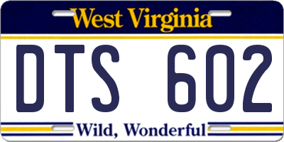 WV license plate DTS602
