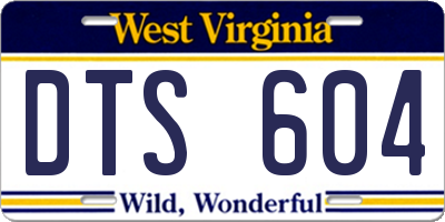 WV license plate DTS604