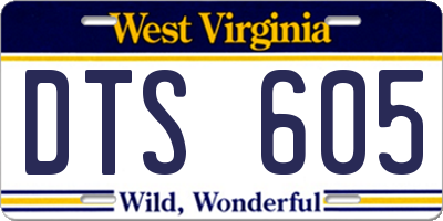 WV license plate DTS605