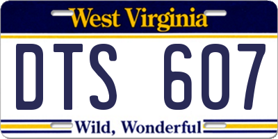WV license plate DTS607