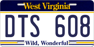WV license plate DTS608