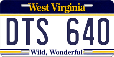WV license plate DTS640