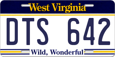WV license plate DTS642