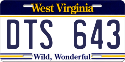 WV license plate DTS643