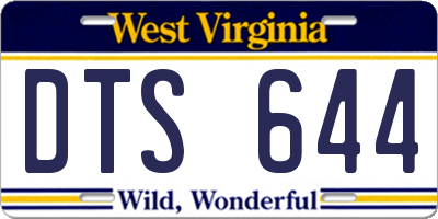 WV license plate DTS644