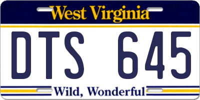 WV license plate DTS645