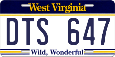 WV license plate DTS647