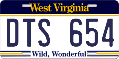 WV license plate DTS654