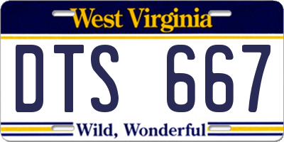 WV license plate DTS667